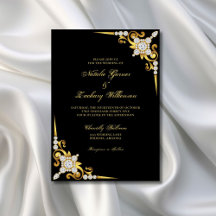 Elegante Diamond Gold Black Wedding