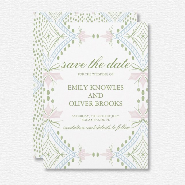 Elegante Diamond Pattern Wedding Save The Date (Von Creator hochgeladen)