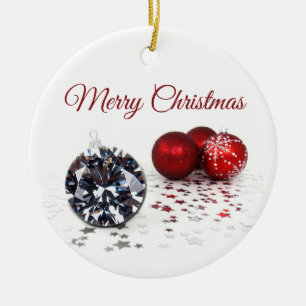 Elegante Diamond und Rote Weihnachtsschmuck