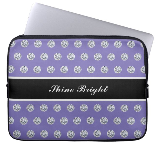 Elegante Diamonds auf dem Blue Laptop Laptopschutzhülle (Vorderseite)