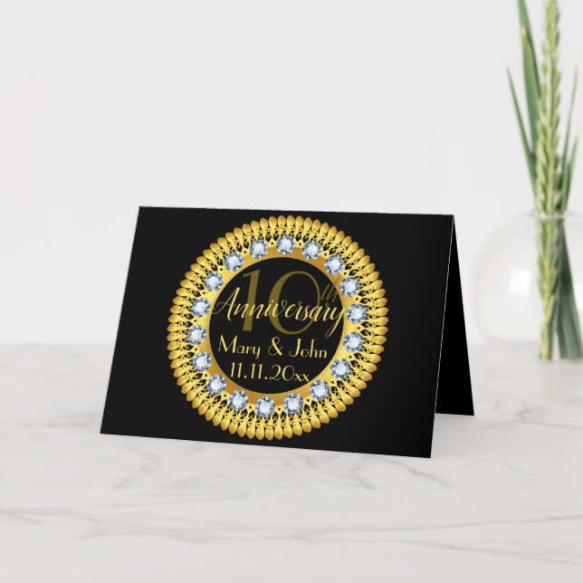 Elegante Diamonds Personalisiertes Jubiläum Karte (Vorderseite)