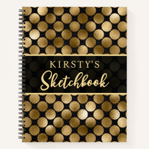Elegante Dicke Goldene Kreise Glitzer Skizzenbuch Notizbuch