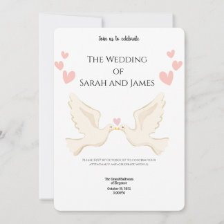 Elegante digitale Hochzeitseinladungen | Modern, F Einladung