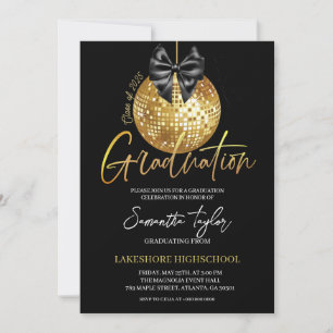 Elegante Disco Ball Graduation Party Einladung