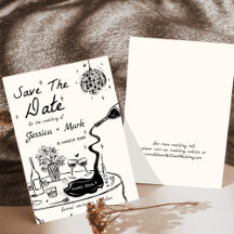Elegante Disco Wedding Save the Date Cards