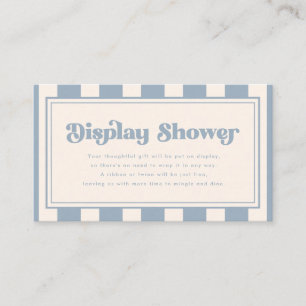 Elegante "Display Shower" gestreifte blaue Babypar Begleitkarte