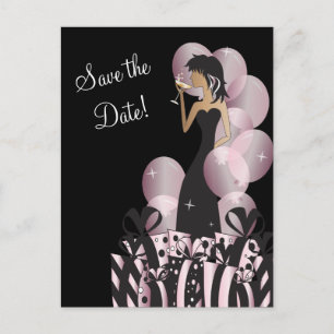 Elegante Diva Mädchenparty Merkt euch den Termin Ankündigungspostkarte