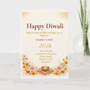 Elegante Diwali-Grußkarte Karte