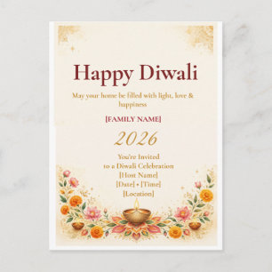 Elegante Diwali-Grußkarte Postkarte