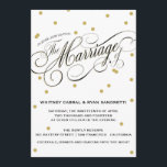 Elegante Dot Gold Hochzeit Einladung<br><div class="desc">Festig und stilvoll; diese moderne, schicke Einladung Glitzern mit Golddots und ein luftiger Schriftart in Schwarz und Gold, der für Romantik sorgt. Die Matching-Rettetest-the-Date- und Antwortkarte ist ebenfalls verfügbar. Fügen Sie eine Hochzeits-Briefmarke aus unserer umfangreichen Portosammlung hinzu, die perfekt zu Ihrer Einladung passt. Umschläge, Umschlagrahmen und Pocketfold®-Gehäuse sind als Add-on...</div>