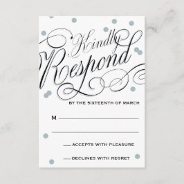 Elegante Dot Silver Response RSVP Karte