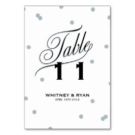 Elegante Dot Silver Table Cards Tischnummer