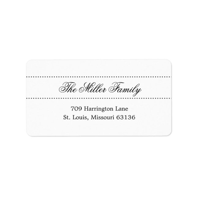 Elegante Dots Address Labels Adressaufkleber (Vorne)