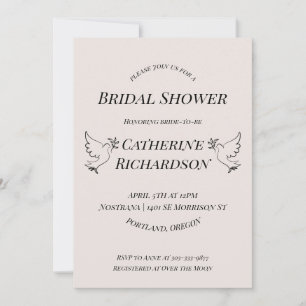 Elegante Dove Bridal Dusche Einladung