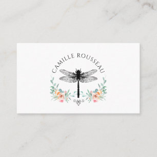 Elegante Drachenfliegenfloralkarte Telefonnummerkarte