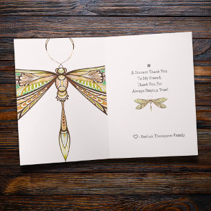 Elegante Dragonfly Dankeschön-Karte Karte