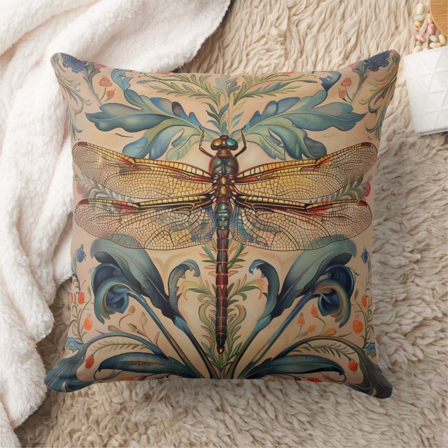 Elegante Dragonfly Pillow - William Morris Inspiri Kissen (Decke)