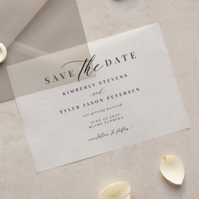 Elegante Drehbuch einfache moderne Hochzeit speich Acryleinladungen (Von Creator hochgeladen)