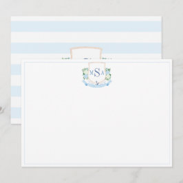 Elegante Drei-Buchstaben-Monogramm-Stationerie an  Dankeskarte