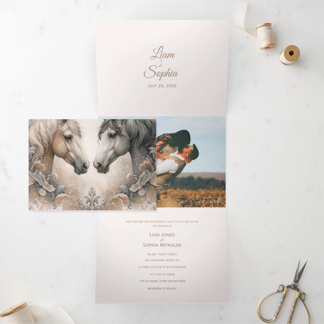Elegante Dreifachfalte hinzufügen Foto Hochzeit Ei Dreifach Gefaltete Einladung (Von Creator hochgeladen)