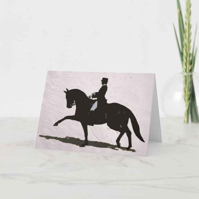 Elegante Dressage Horse & Rider Feiertagskarte (Vorderseite)