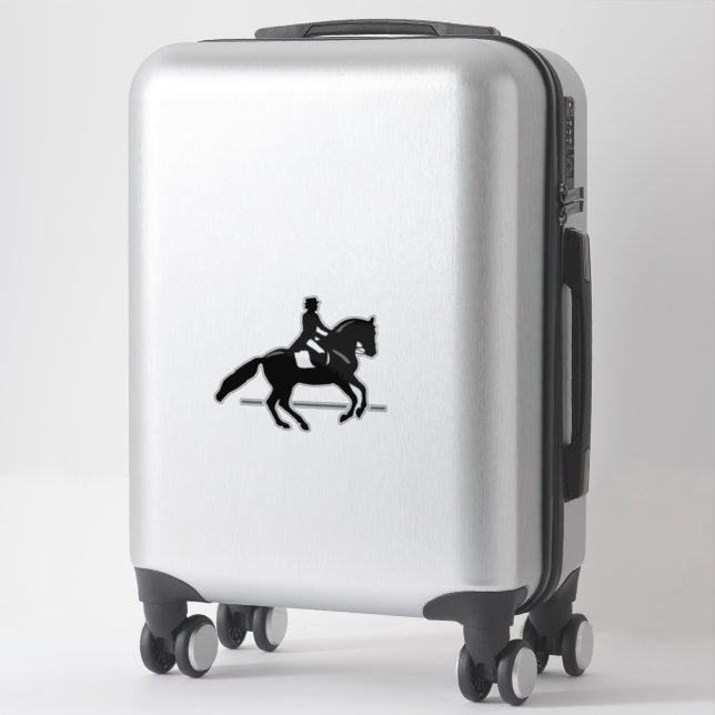 Elegante Dressage Rider Darstellend Pirouette Aufkleber (Koffer)