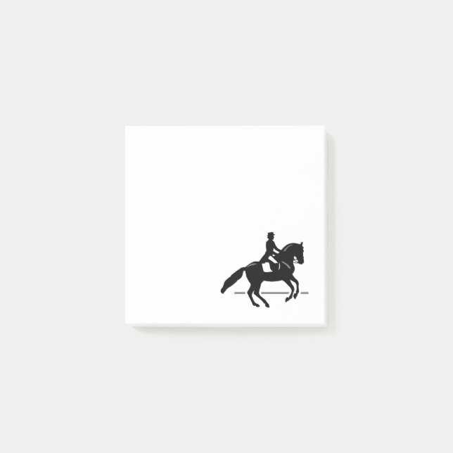 Elegante Dressage Rider Darstellend Pirouette Post-it Klebezettel (Vorderseite)