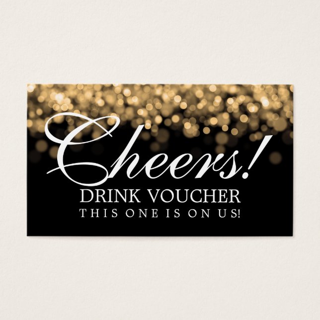 Elegante Drink Voucher Gold Lights (Vorderseite)