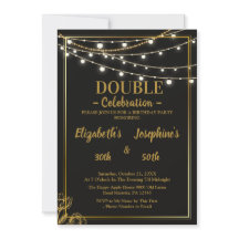 Elegante Dualgeburtsoiree Einladung