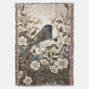 Elegante Dunkeläugige Junco-Cream-Blumen Decke