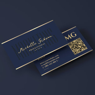 Elegante dunkelblaue Marketing-Expertin Visitenkarte