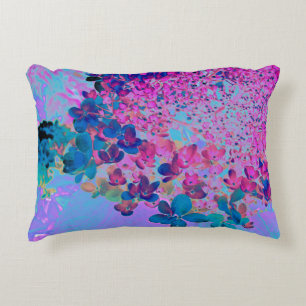 Elegante Dunkelblaue und Magenta Limelight Hortens Dekokissen