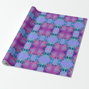 Elegante Dunkelblaue und Magenta Limelight Hortens Geschenkpapier