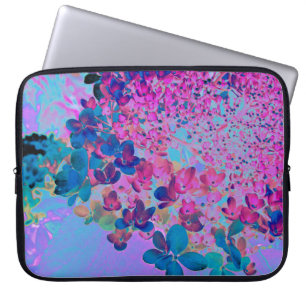 Elegante Dunkelblaue und Magenta Limelight Hortens Laptopschutzhülle