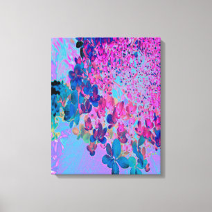 Elegante Dunkelblaue und Magenta Limelight Hortens Leinwanddruck