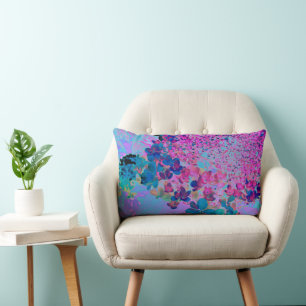 Elegante Dunkelblaue und Magenta Limelight Hortens Lendenkissen