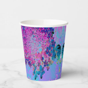 Elegante Dunkelblaue und Magenta Limelight Hortens Pappbecher