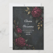 Elegante Dunkelburgunderrote Rose Vergoldetes Blat