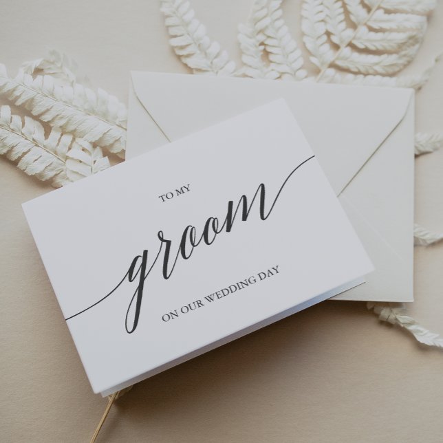 Elegante dunkelgraue Kalligraphie für meinen Bräut Karte (Elegant Dark Gray Calligraphy To My Groom Card)