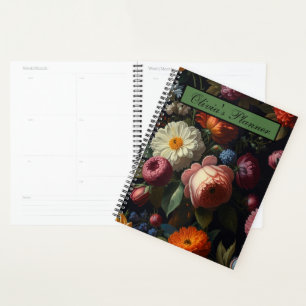 Elegante, dunkelmoody Vintage Flora Planer