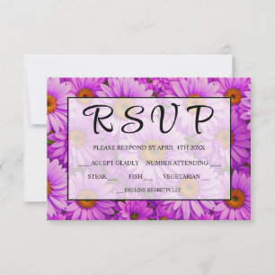 Elegante dunkelrosa Magenta RSVP Karte