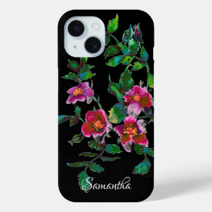 Elegante dunkelrosa moderne Aquarellfarben-Wildblu Case-Mate iPhone Hülle