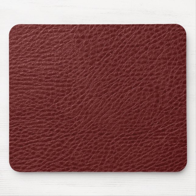 Elegante dunkelrote Imitate Leather Print Mousepad (Vorne)