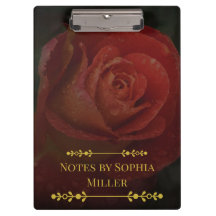 Elegante Dunkelrote Rose Botanisch Floral Klemmbre