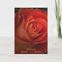 Elegante Dunkelrote Rose Botanische Faltekarte