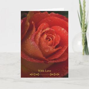 Elegante Dunkelrote Rose Botanische Faltekarte Karte