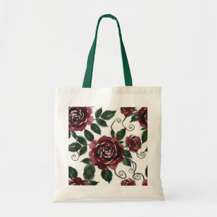 Elegante dunkelrote Rosen Florale Willkommenstasch Tragetasche