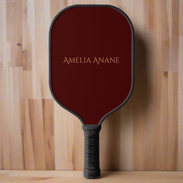 Elegante dunkelrote und rosa Typografie Pickleball Schläger (Von Creator hochgeladen)