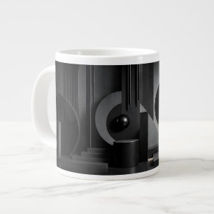 Elegante dunkle abstrakte geometrische Formen und  Jumbo-Tasse
