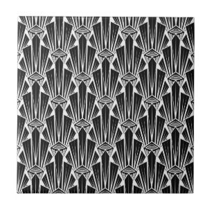 Elegante dunkle Art Deco abstrakte geometrische El Fliese